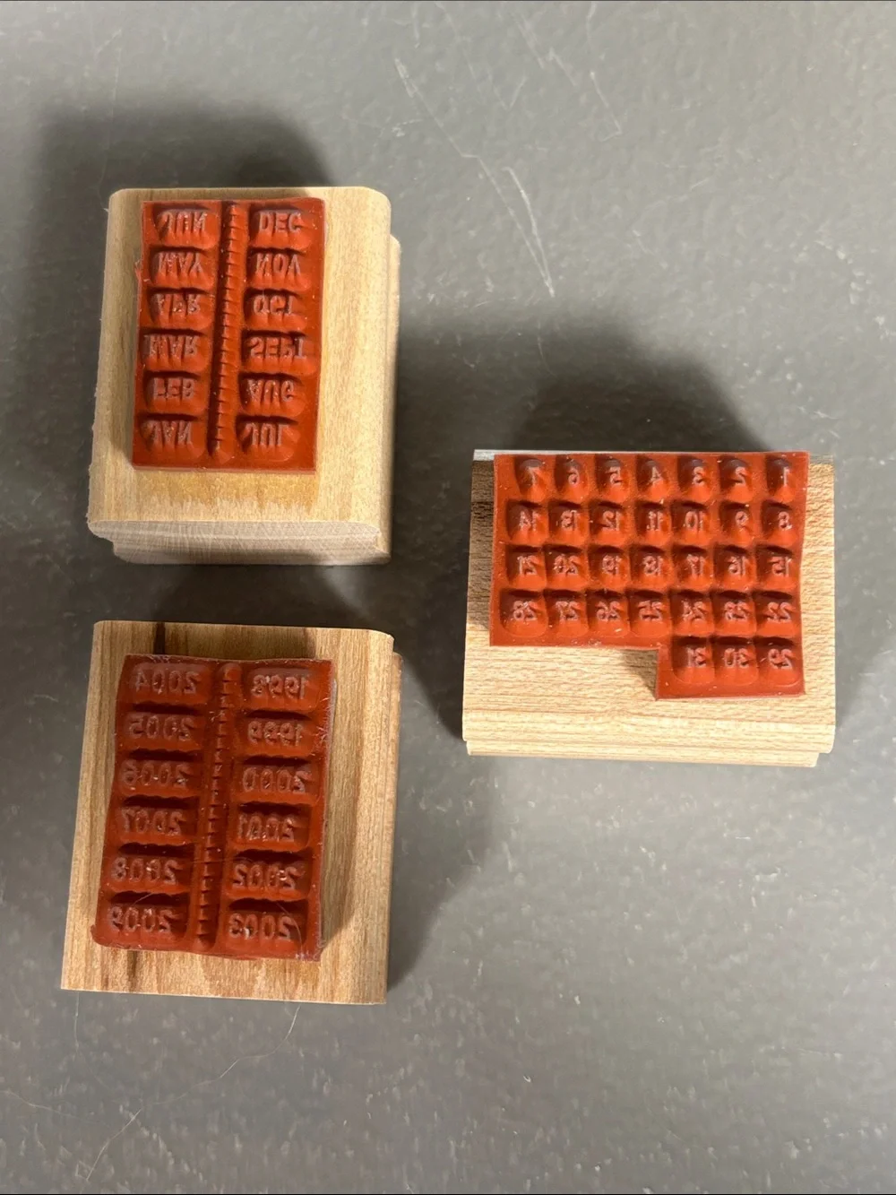 Stampin’ Up! It’s a Date 2005 Set of 6 Wood Mount Rubber Stamps Retired